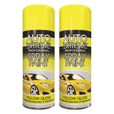 2X Auto Extreme Yellow Spray Paint 400ml Spray Paint
